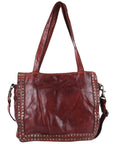 Spaghetti Western Swc133Cg Tote Vintage Handmade Drum Dyed Genuine European Cowhide Leather Women Bag Western Handbag Purse