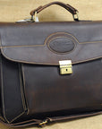 KD Stephens Rugged Leather Laptop Business Easy Access Briefcase