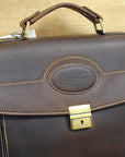 KD Stephens Rugged Leather Laptop Business Easy Access Briefcase