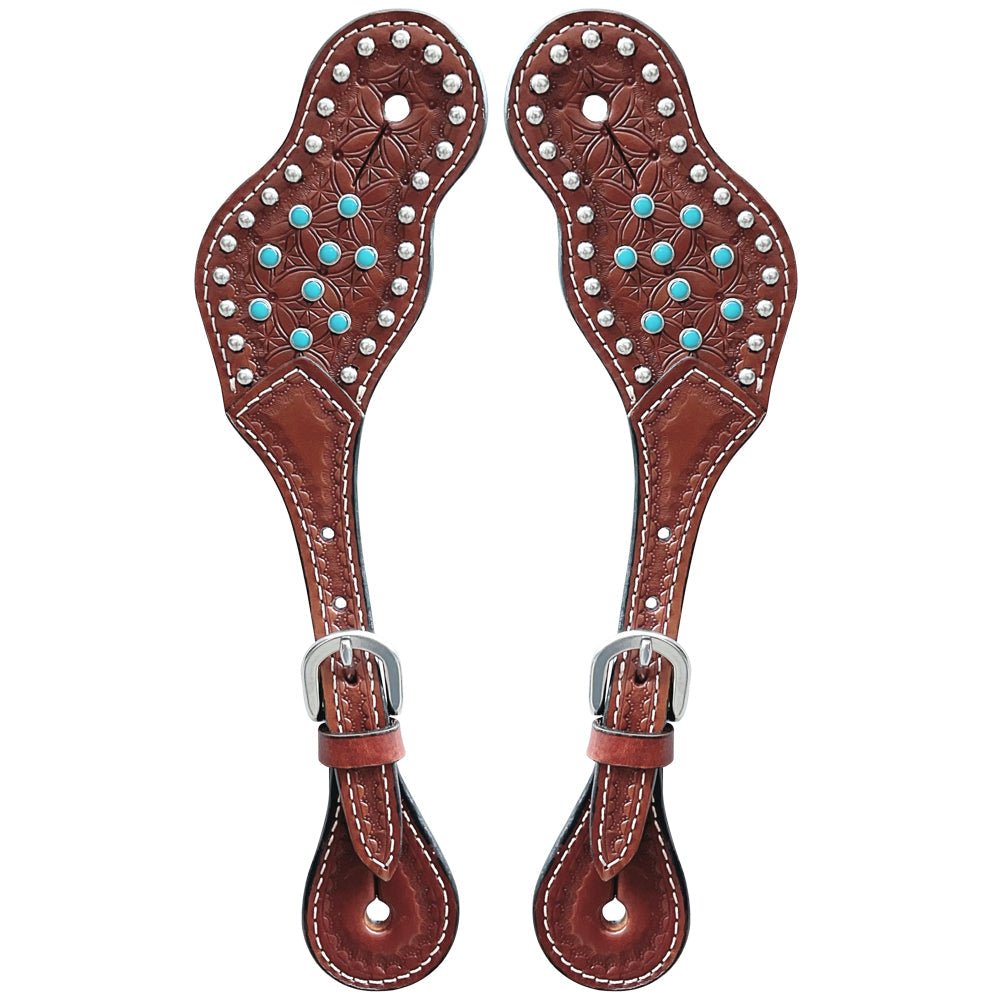 Durable Handcrafted PremiumLeather Spur Straps For Women Western Riding Show Rodeo