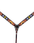 Bar H Equine American Leather Horse Saddle Tack One Ear Headstall | Breast Collar | Browband Headstall | Wither Strap | Tack Set BER261