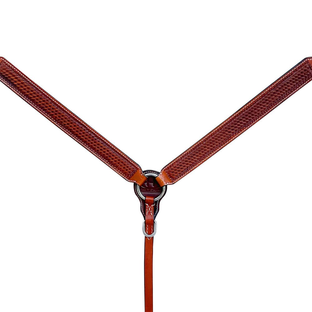 Bar H Equine Genuine Western American Leather Horse Premium Headstall &amp; Breast Collar Set