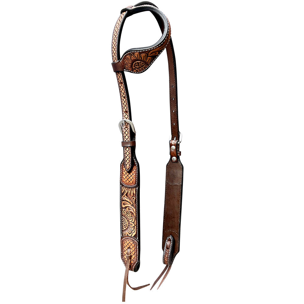 Bar H Equine Genuine Western American Leather Horse Premium Headstall &amp; Breast Collar Set