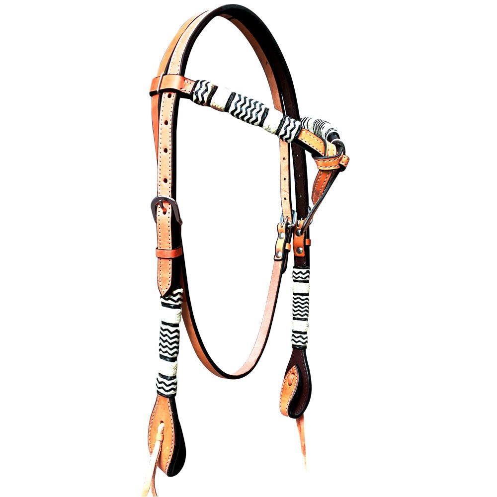 Bar H Equine Genuine Western American Leather Horse Premium Headstall &amp; Breast Collar Set