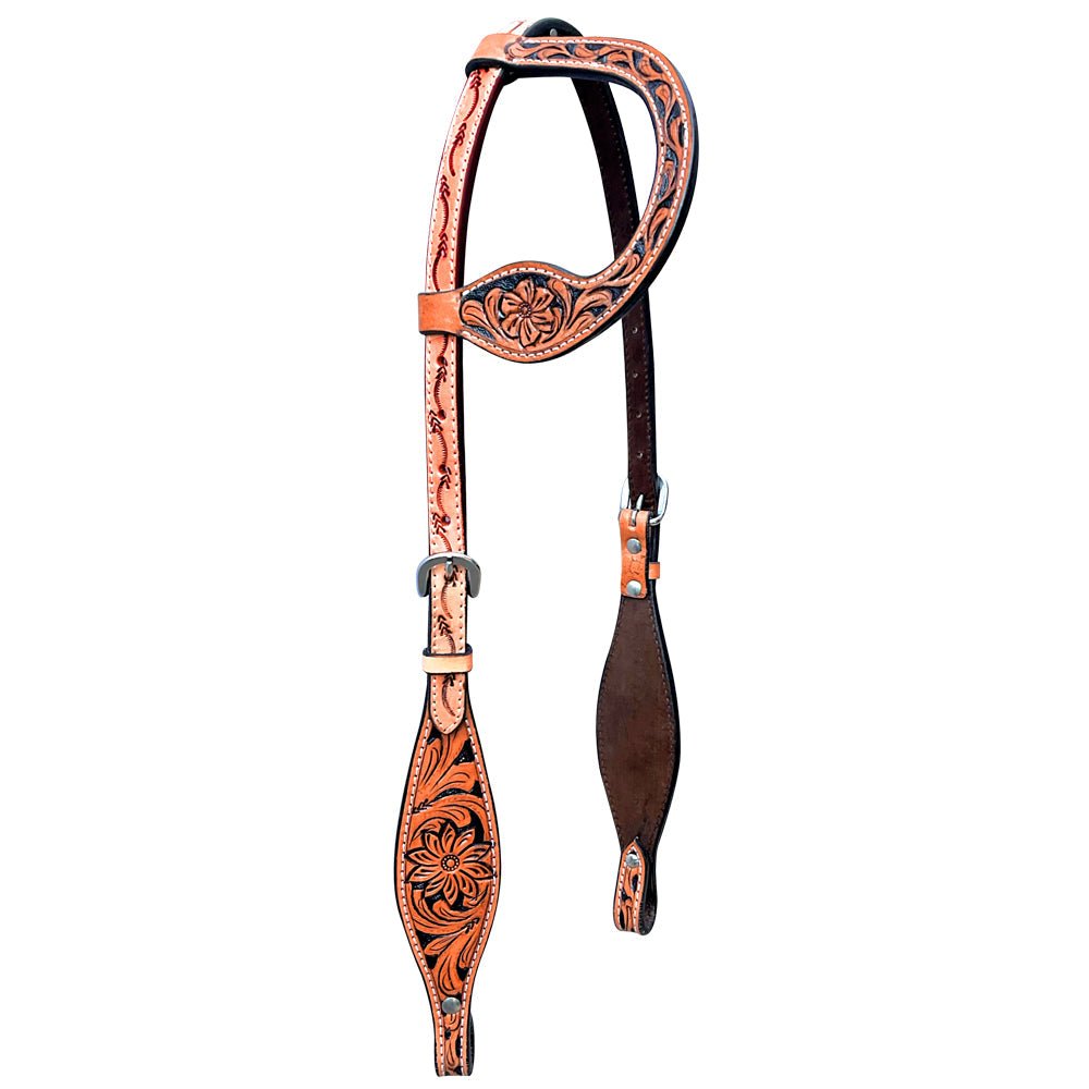 Bar H Equine Genuine Western American Leather Horse Premium Headstall &amp; Breast Collar Set