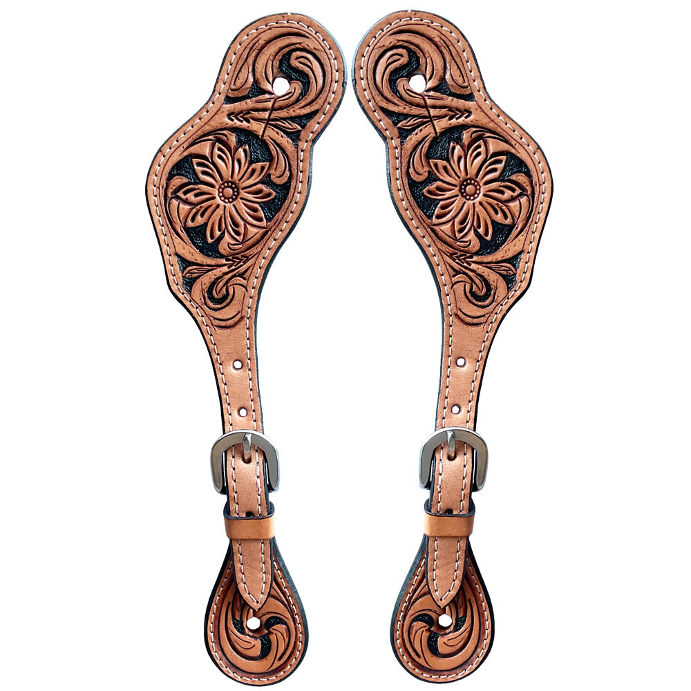 Bar H Equine Leather Spurs Straps for Adults - Western Womens Spur Straps for Horse Riding, Barrel Racing, Show, and Rodeo