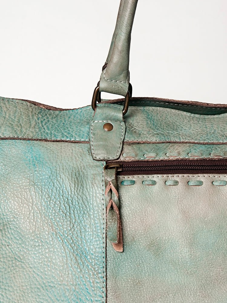 Never Mind Nmbg136C Duffel Vintage Handmade Genuine Cowhide Leather Women Bag Western Handbag Purse