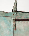 Never Mind Nmbg136C Duffel Vintage Handmade Genuine Cowhide Leather Women Bag Western Handbag Purse