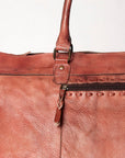 Never Mind Nmbg136D Duffel Vintage Handmade Genuine Cowhide Leather Women Bag Western Handbag Purse