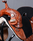 HILASON 15 Treeless Western Trail Barrel Racing American Leather Saddle | Horse Saddle | Western Saddle | Treeless Saddle | Saddle for Horses | Horse Leather Saddle