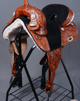HILASON 15 Treeless Western Trail Barrel Racing American Leather Saddle | Horse Saddle | Western Saddle | Treeless Saddle | Saddle for Horses | Horse Leather Saddle