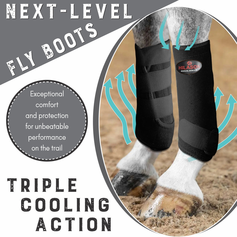 HILASON L M S Horse Rear Hind Leg Sport Boots Printed Hind Rear Leg Boots
