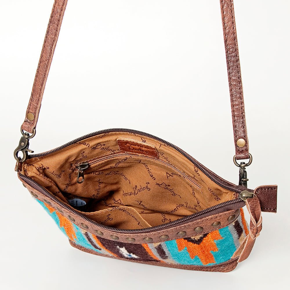 American Darling Saddle Blanket Genuine Leather Women Bag Western Handbag Purse