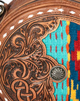 American Darling ADBG839D Canteen Hand Tooled Saddle Blanket Genuine Leather Women Bag Western Handbag Purse