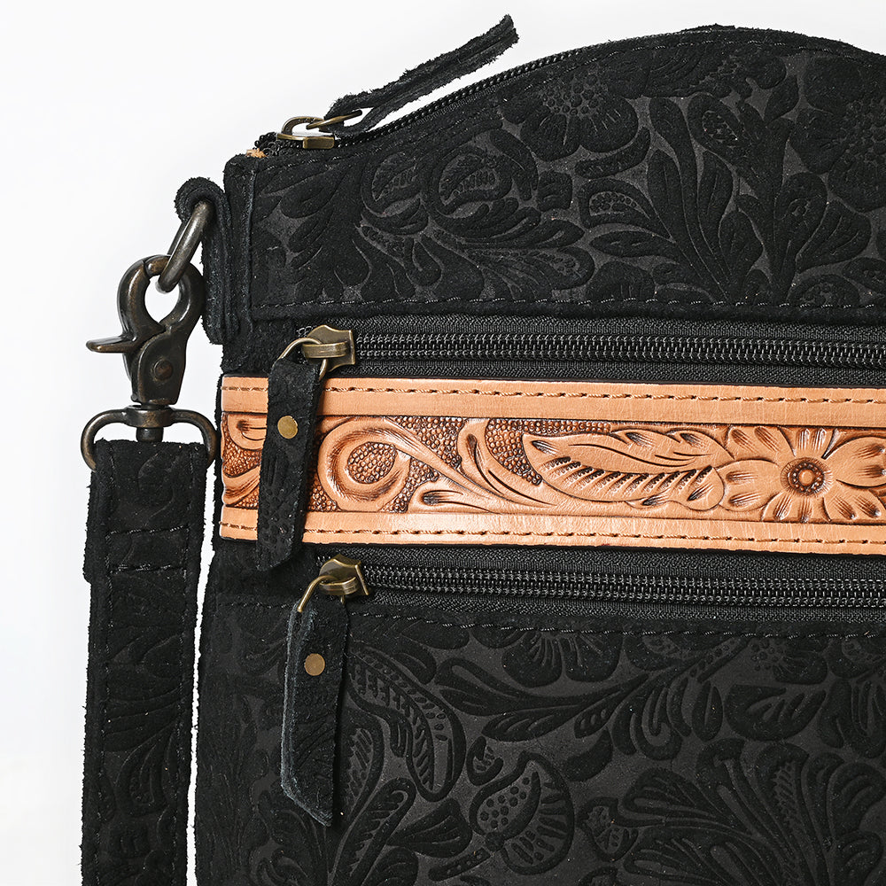 American Darling ADBG840 Crossbody Hand Tooled Embossed Genuine Leather Genuine Leather Women Bag Western Handbag Purse
