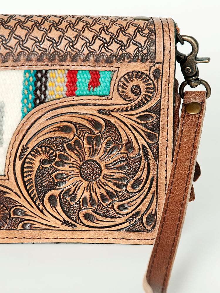 American Darling Cross Body Hand Tooled Saddle Blanket Genuine Leather Western Women Bag Handbag Purse | Crossbody for Cute