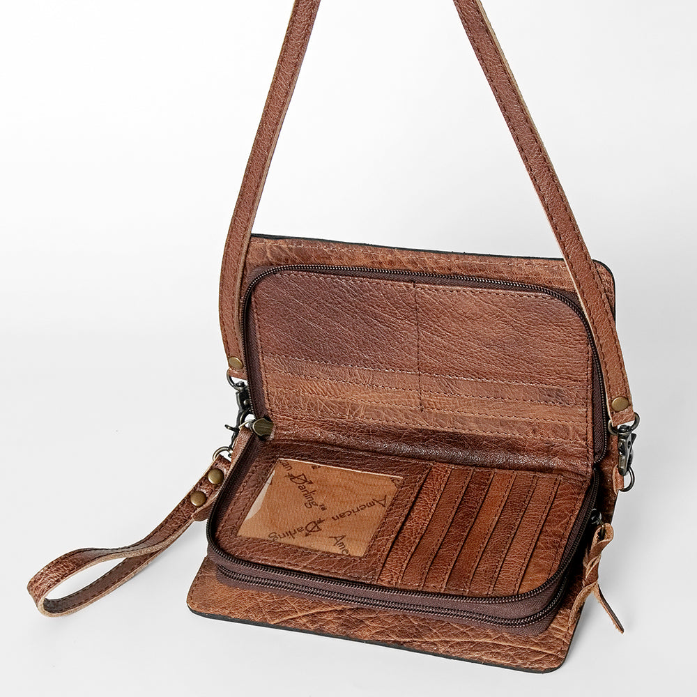 American Darling Cross Body Hand Tooled Saddle Blanket Genuine Leather Western Women Bag Handbag Purse | Crossbody for Cute