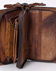 American Darling Small Cross body Bag for Women, Hand Tooled Floral Leather, Woven Saddle Blanket, Genuine Leather Purse