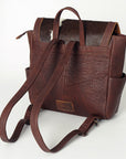 American Darling Backpack for Women, Hand Tooled Floral Leather, Hair-On Cowhide, Woven Saddle Blanket, Genuine Leather