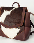 American Darling Backpack for Women, Hand Tooled Floral Leather, Hair-On Cowhide, Woven Saddle Blanket, Genuine Leather