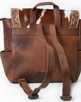 American Darling Backpack for Women, Hand Tooled Floral Leather, Hair-On Cowhide, Woven Saddle Blanket, Genuine Leather