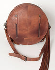 American Darling ADBG846 Canteen Hand Tooled Genuine Leather Women Bag Western Handbag Purse