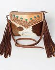 American Darling Cross Body Hand Tooled Hair on-Genuine Leather Western Women Bag Handbag Purse | Crossbody for Cute
