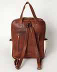 American Darling Backpack, Hand Tooled Floral Leather, Hair-On Cowhide & Woven Saddle Blanket, Western Style Genuine Leather