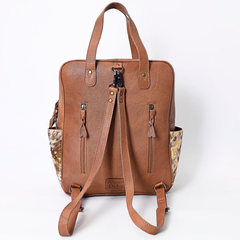 American Darling Backpack, Hand Tooled Floral Leather, Hair-On Cowhide &amp; Woven Saddle Blanket, Western Style Genuine Leather