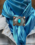 35X35" Solid Aqua Wild Rag / Scarf WRS8 - Western Concho Wild Rag Slides - Assorted