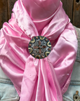 35X35" Solid Pink Wild Rag / Scarf WRS27 - Western Concho Wild Rag Slides - Assorted