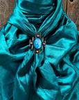 35X35" Solid Teal Wild Rag / Scarf WRS5 - Western Concho Wild Rag Slides - Assorted