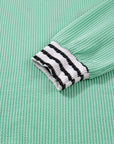 Claire Contrast Striped Patchwork Long Sleeve Top