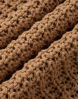 Hollowed Knit Wide Sleeve Pullover Sweater