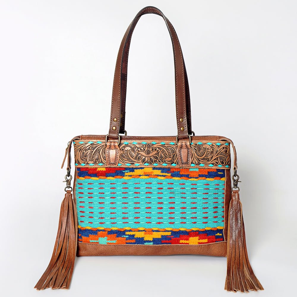 ADBG855E American Darling Hand Tooled Saddle Blanket Genuine Leather Women Bag Western Handbag Purse