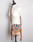 ADBG856D American Darling Hand Tooled Saddle Blanket Hair On Genuine Leather Women Bag Western Handbag Purse