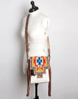 ADBG856E American Darling Hand Tooled Saddle Blanket Hair On Genuine Leather Women Bag Western Handbag Purse