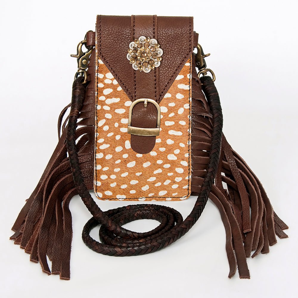 American Darling Cell Phone Holder Hair On Genuine Leather women bag western handbag purse