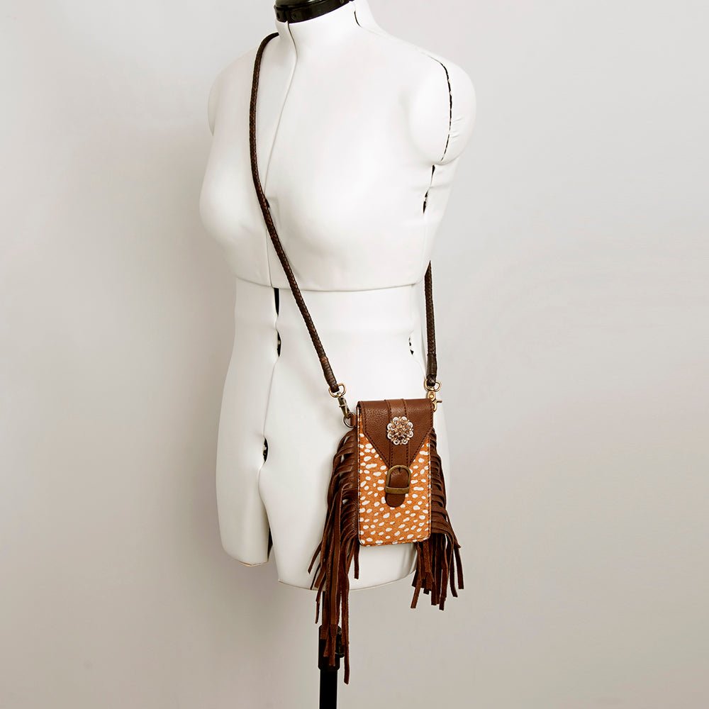 American Darling Cell Phone Holder Hair On Genuine Leather women bag western handbag purse