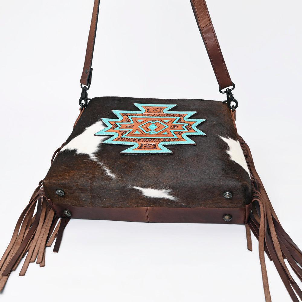 American Darling ADBGZ615 Crossbody Hand Tooled Hair-On Genuine Leather Women Bag Western Handbag Purse