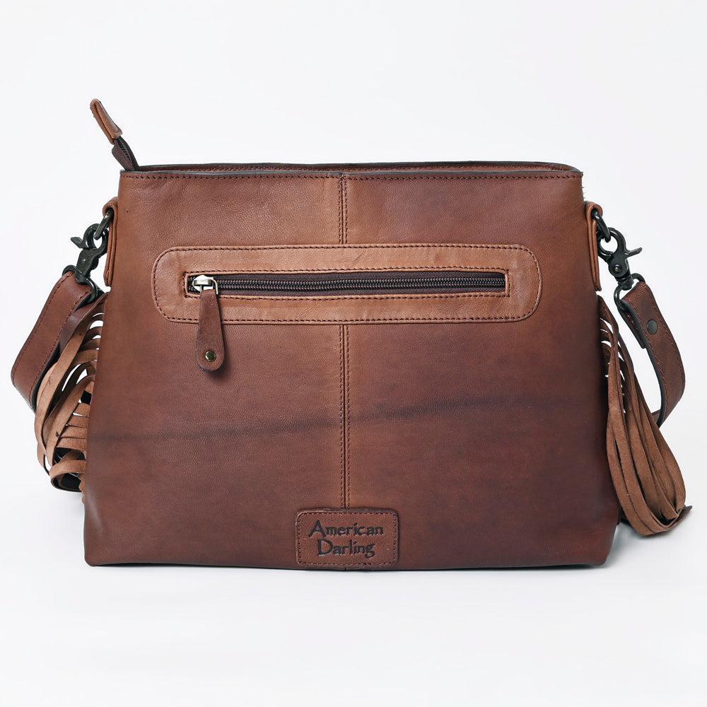 American Darling ADBGZ615 Crossbody Hand Tooled Hair-On Genuine Leather Women Bag Western Handbag Purse