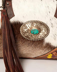 American Darling ADBGZ620 Briefcase Hand Tooled Hair-On Genuine Leather Women Bag Western Handbag Purse