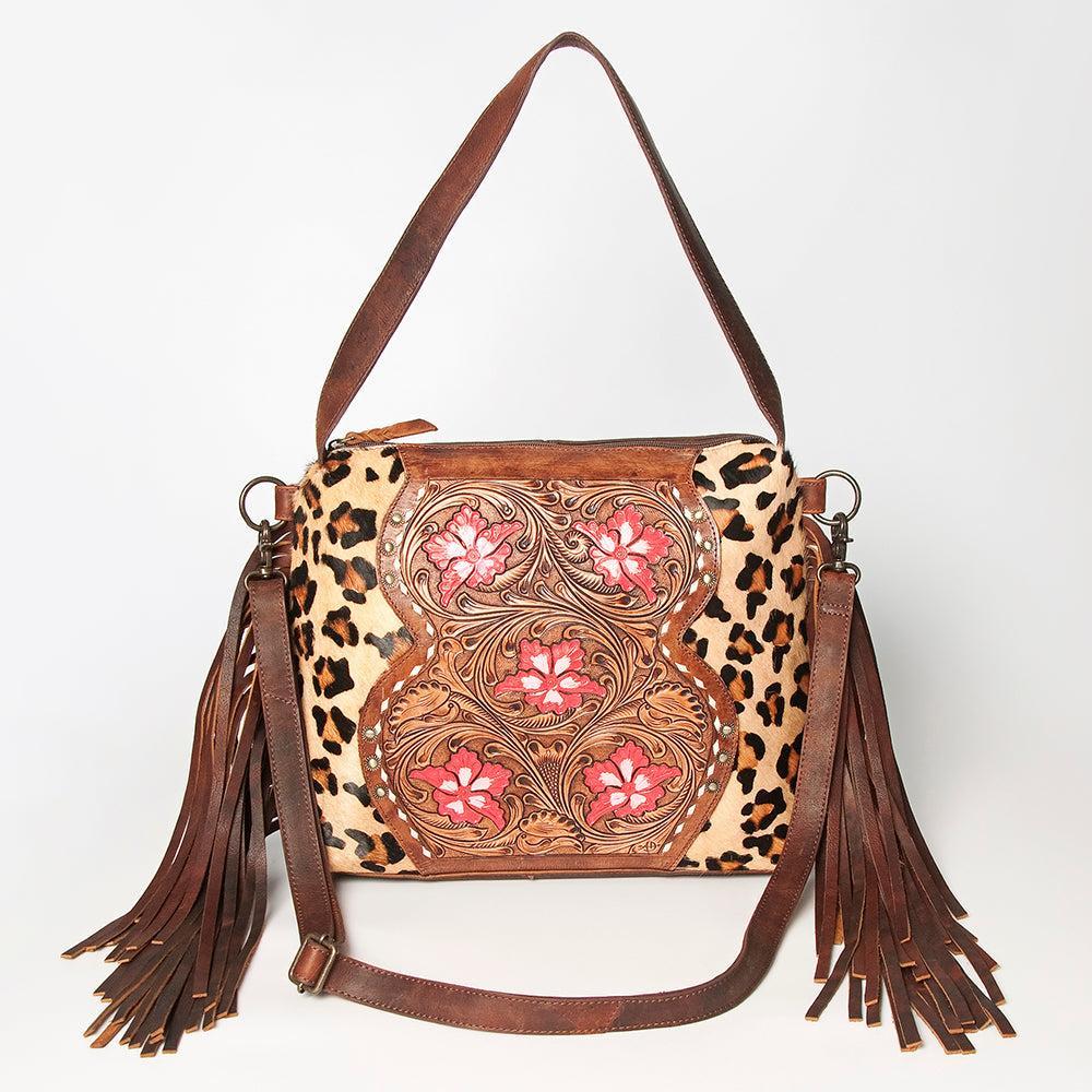 American Darling ADBGZ621 Crossbody Hand Tooled Hair-On Genuine Leather Women Bag Western Handbag Purse