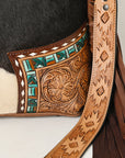American Darling ADBGZ623 Crossbody Hand Tooled Hair-On Genuine Leather Women Bag Western Handbag Purse