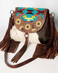 American Darling ADBGZ625 Messenger Hand Tooled Hair-On Genuine Leather Women Bag Western Handbag Purse