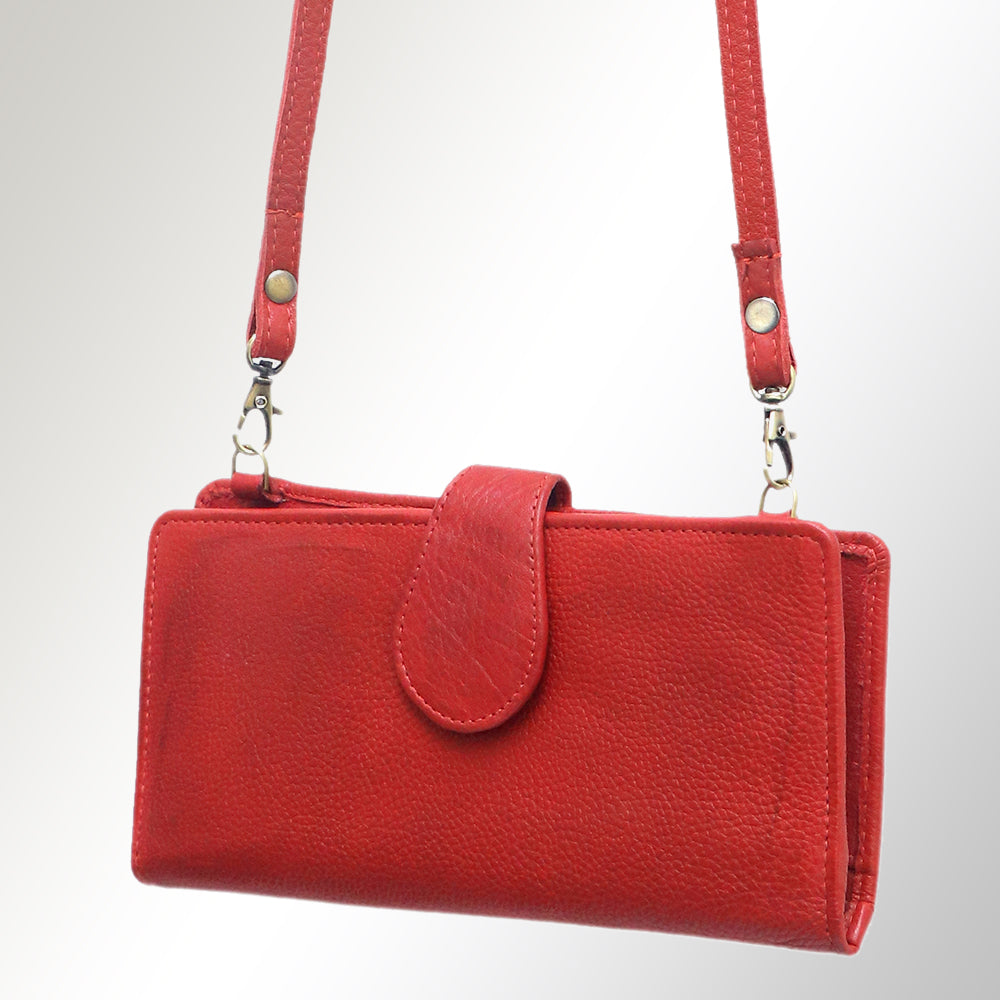 American Darling Wristlet Bag, Hand-Painted Genuine Leather, Western Vegetable Tanned Full Grain Leather Wallet Bag