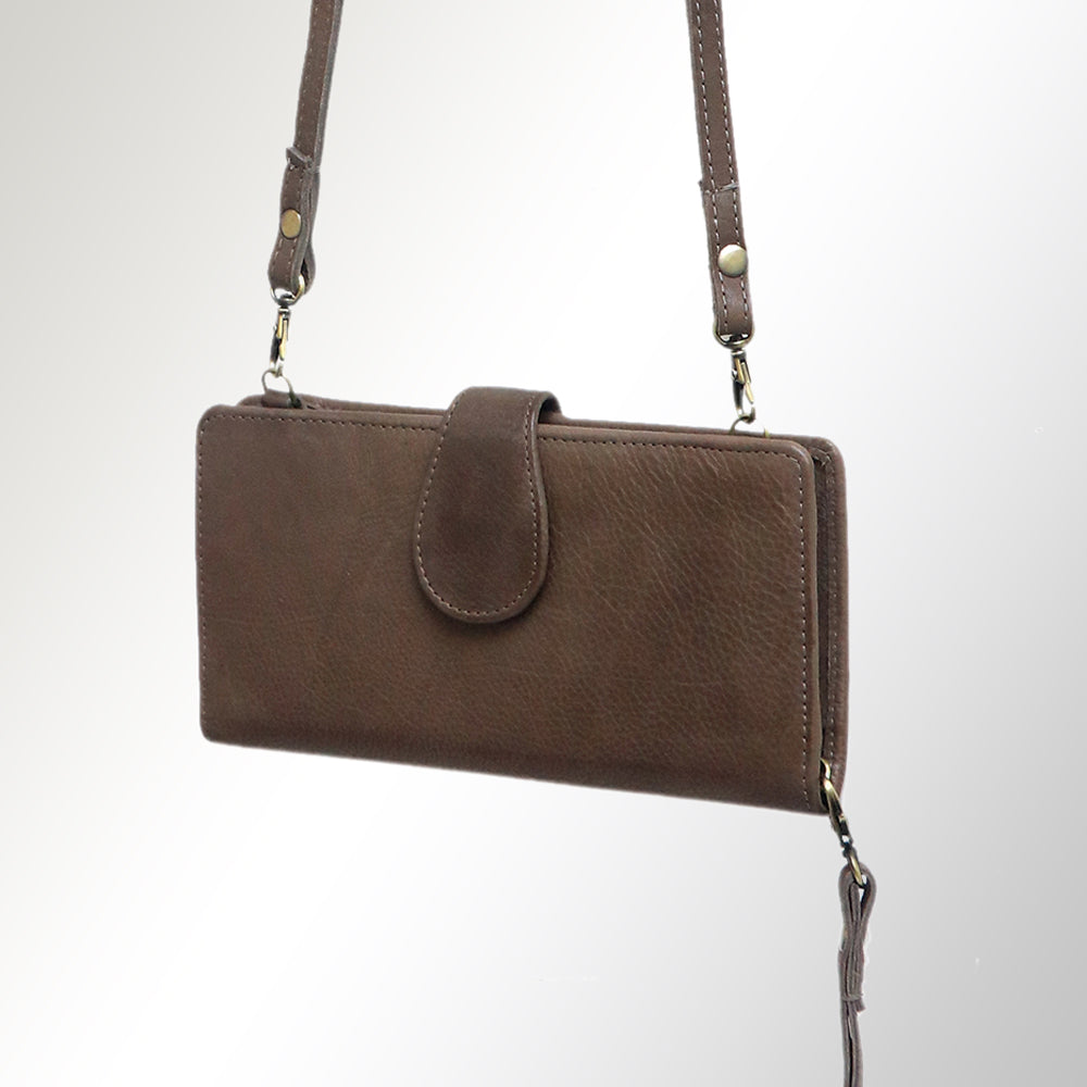American Darling Wristlet Bag, Hand-Painted Genuine Leather, Western Vegetable Tanned Full Grain Leather Wallet Bag