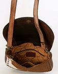 American Darling Messenger Hand Tooled Hair On Genuine Leather women bag western handbag purse