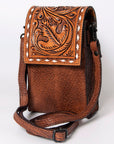 American Darling CELL PHONE HOLDER Hand Tooled Hair-on Genuine Leather women bag western handbag purse