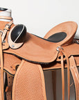 Western Horse Saddle American Leather Wade Ranch Roping Basketweave Tan Hilason